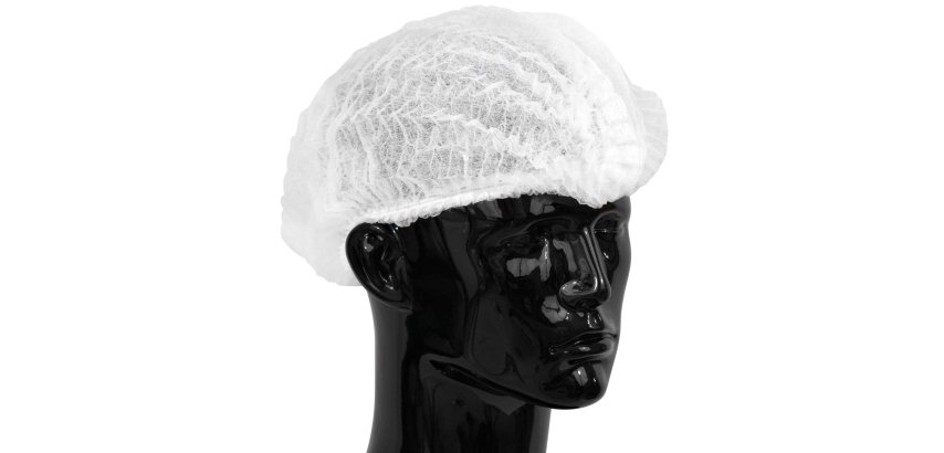 Gorro desechable de papel de polipropileno modelo simple blanco - lote de 100