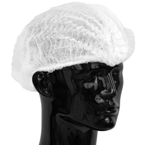 Gorro desechable de papel de polipropileno modelo simple blanco - lote de 100
