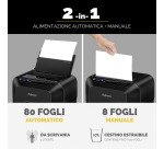 Distruggidocumenti Fellowes Automax 80M - taglio a miniframmento - 80 fogli - nero