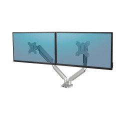 En_braccio monitor doppio fellowes platinum argen