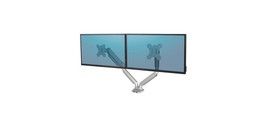 Braccio Monitor Doppio Fellowes Platinum Silver