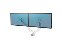 En_braccio monitor doppio fellowes platinum bianco