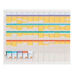 Kit jaarplanner met T-fiches - 12 kolommen, index 2 + 1 indexkolom - Nobo