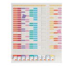 Planning à fiches T  annuel - 12 colonnes de 54 fentes, indice 2 - Nobo