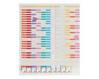Planning à fiches T  annuel - 12 colonnes de 54 fentes, indice 2 - Nobo
