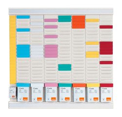 Planning Office Planner met T-fiches - 7 kolommen, index 2 + 1 kolomindex - 24 sleuven - Nobo