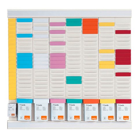 Planificador de oficina con tarjetas T Nobo Blanco