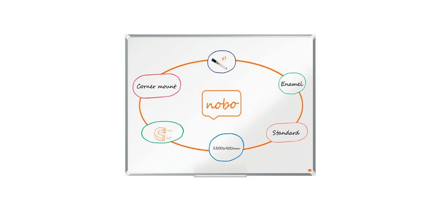 Tableau blanc Premium Plus émaillé - 120 x 90 cm - Nobo