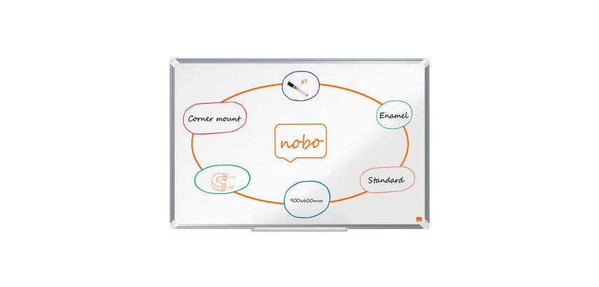 Tableau blanc Premium Plus émaillé - 90 x 60 cm - Nobo