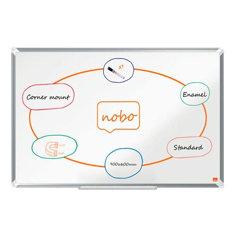 Pizarra esmaltada blanca Premium Plus Nobo 90 x 60 cm