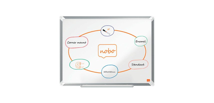 Tableau blanc Premium Plus émaillé - 60 x 45 cm - Nobo