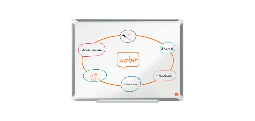 Tableau blanc Premium Plus émaillé - 60 x 45 cm - Nobo