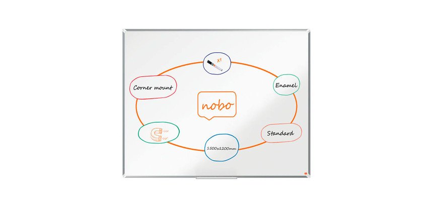 Tableau blanc Premium Plus émaillé - 150 x 120 cm - Nobo