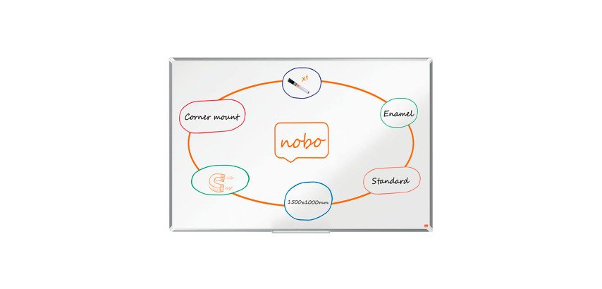 Pizarra blanca esmaltada Premium Plus Nobo - 150 x 100 cm
