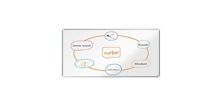 Pizarra esmaltada blanca Premium Plus Nobo 180 x 90 cm