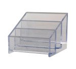 Portabiglietti multitasca Mr Acrylic - da scrivania - 12 x 9 x 7 cm - trasparente - Tecnostyl