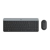 Logitech Slim Wireless Combo MK470 - keyboard and mouse set - AZERTY - Belgium - graphite