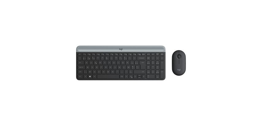 Logitech Slim Wireless Combo MK470 - ensemble clavier et souris - AZERTY - Belge - graphite