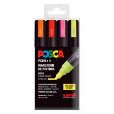 Rotuladores Posca colores surtidos Fluor PC5M- Caja de 4