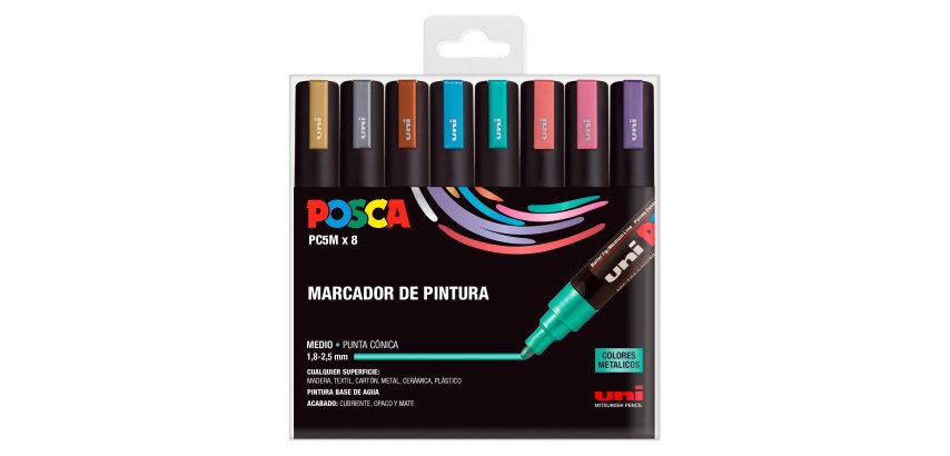 Rotuladores Posca colores surtidos Metal PC5M- Caja de 8