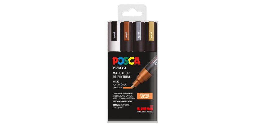 Rotuladores Posca colores surtidos Galaxia PC5M- Caja de 4