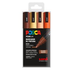 Rotuladores Posca colores surtidos Madera PC5M- Caja de 4