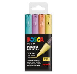 Rotuladores Posca colores surtidos Pastel PC1M- Caja de 4