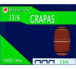 Grapas 23/6 cobreadas Bismark - Caja de 1000