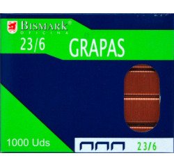 Grapas 23/6 cobreadas Bismark - Caja de 1000