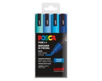 Rotuladores Posca colores surtidos Azules PC5M- Caja de 4
