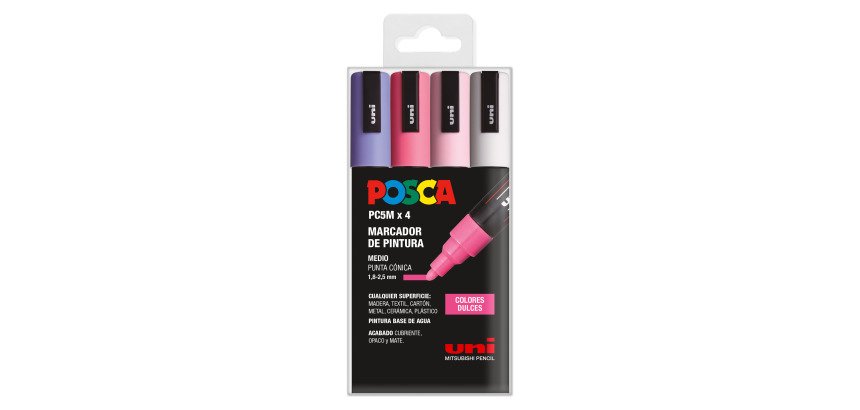 Rotuladores Posca colores surtidos Dulces PC5M- Caja de 4
