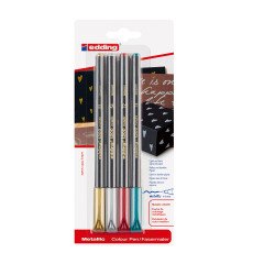 Rotulador de color metálico edding 1200 - Paquete de 4