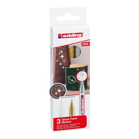 Rotulador permanente de pintura metalizada e-751 edding - Pack de 3