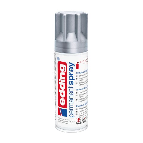 Spray de pintura acrílica permanente mate edding 5200 - 200 ml Plata
