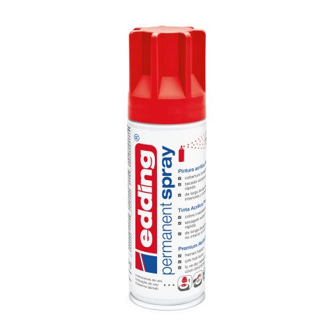 Spray de pintura acrílica permanente mate edding 5200 - 200 ml Rojo