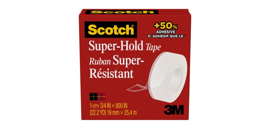 Ruban adhésif Scotch à cacheter Super-Hold - Largeur 19 mm x longueur 25,4 m