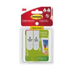 Lengüetas adhesivas Command 3M tamaño S y M - Blister de 12