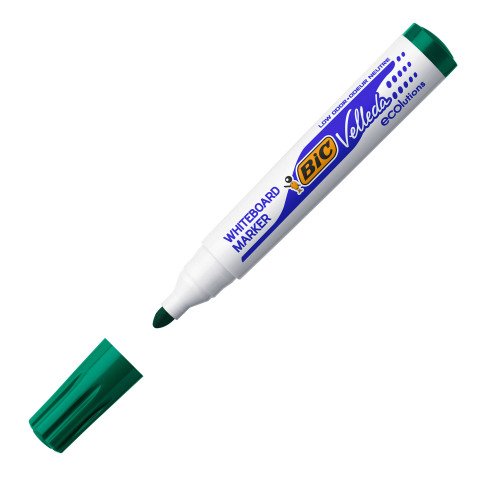Rotulador de pizarra blanca Bic Velleda 1701 punta cónica verde