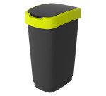 Cestino pattumiera Rotho 50 litri nero - lime