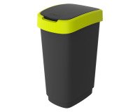 Cestino pattumiera Rotho 50 litri nero - lime