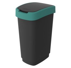 Cestino pattumiera Rotho 50 litri nero - verde scuro