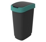 Cestino pattumiera Rotho 50 litri nero - verde scuro