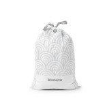 Sac poubelle 50/60 litres à liens coulissants Brabantia H blanc - 10 sacs