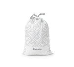 Sac poubelle 60 litres Brabantia liens coulissants blanc - paquet de 10