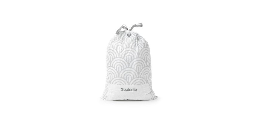 Sac poubelle 50/60 litres à liens coulissants Brabantia H blanc - 10 sacs