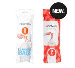 Sac poubelle 5 litres Brabantia liens coulissants blanc - paquet de 20