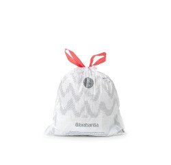 Sac poubelle 5 litres à liens coulissants Brabantia B blanc - 20 sacs