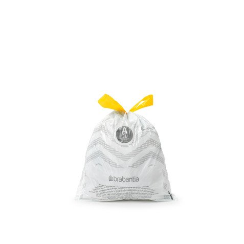 Sac poubelle 3 litres à liens coulissants Brabantia A blanc - 20 sacs