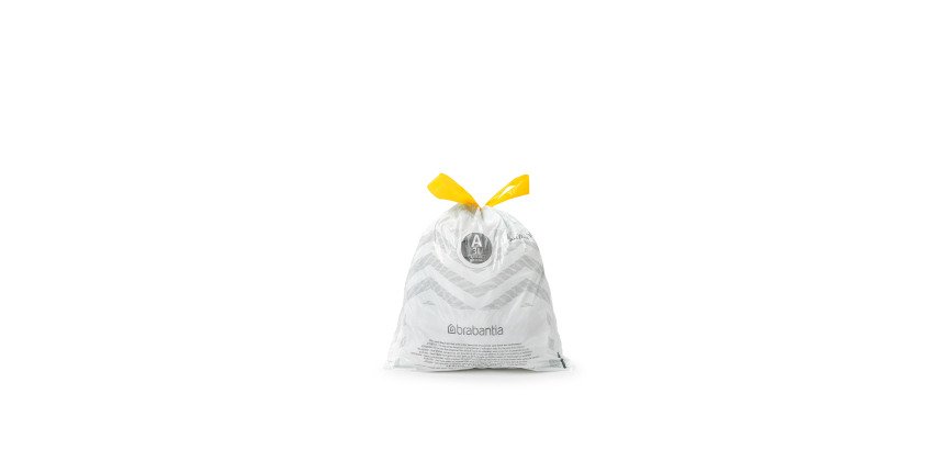 Sac poubelle 3 litres à liens coulissants Brabantia A blanc - 20 sacs
