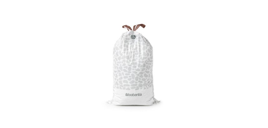Sac poubelle 40/45 litres à liens coulissants Brabantia L blanc - 10 sacs